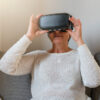 Elderly lady using VR